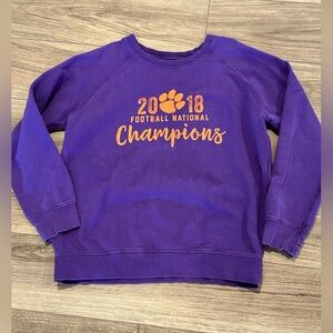 Clemson Tigers 2018 National Championship Purple Sweatshirt Size XL